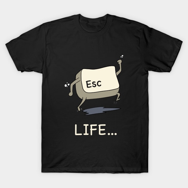 Escape Life (Dark) T-Shirt by Genuine Programmer